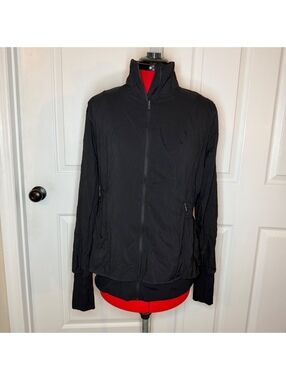Lululemon Black Sights Seen Full Zip Windbreaker Lightweight Jacket Womens sz 10